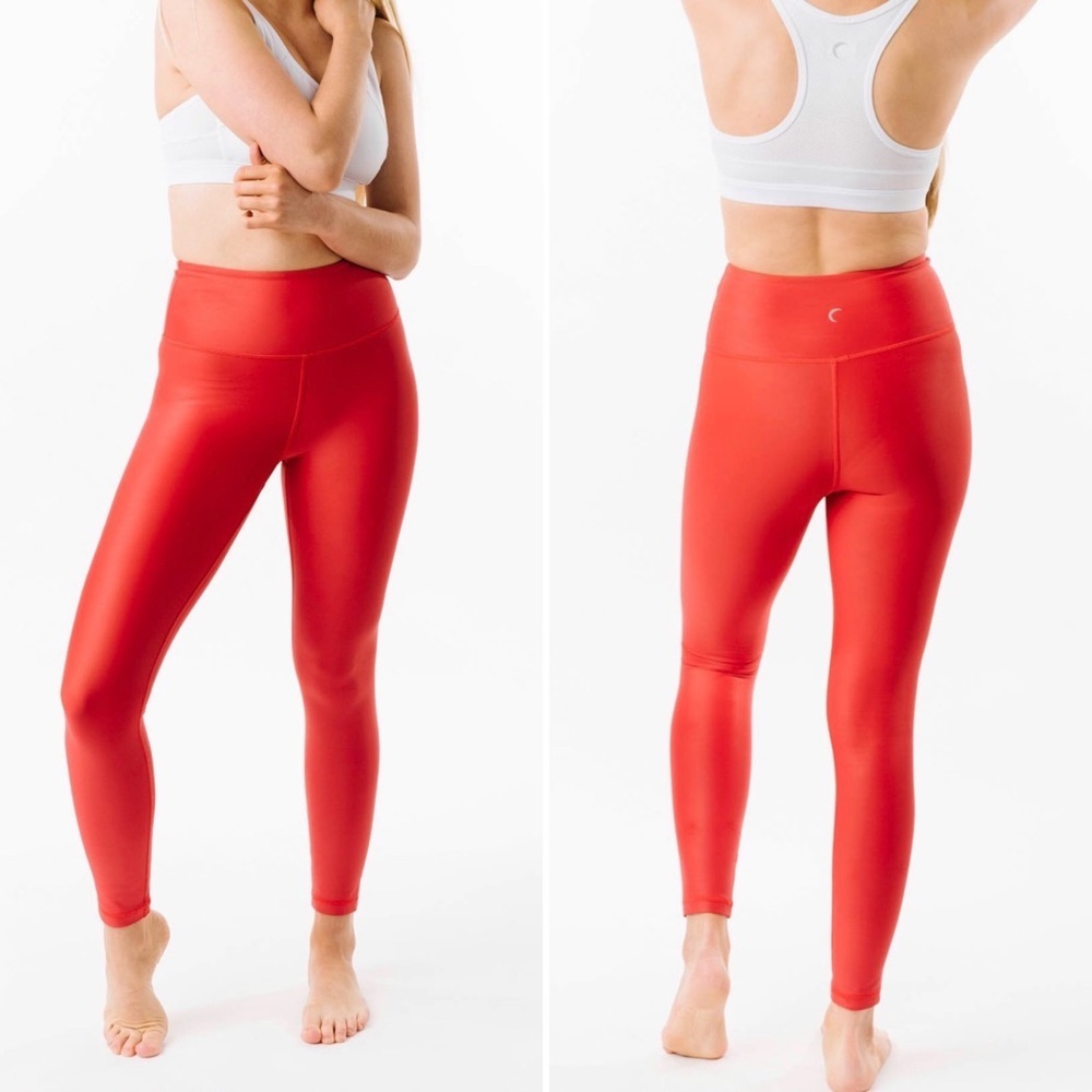 Zyia Active Red Metallic Light n Tight Hi-Rise 7/8 24” Size 12